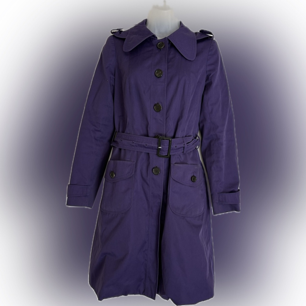 Aquascutum London purple trench coat